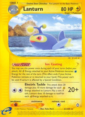 Lanturn (21) 21/147 - Aquapolis Reverse Holofoil - Poke-Collect