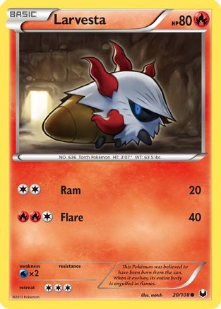 Larvesta (20) 20/108 - Dark Explorers - Poke-Collect