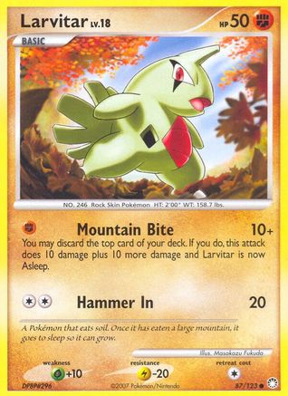 Larvitar 87/123 - Mysterious Treasures Reverse Holofoil - Poke-Collect