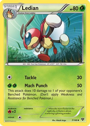 Ledian 7/146 - XY Base Set Reverse Holofoil - Poke-Collect