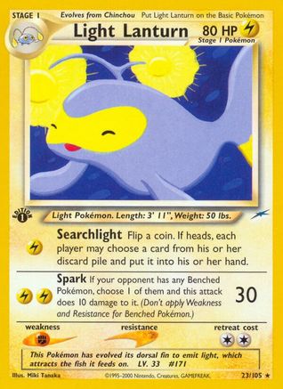 Light Lanturn 23/105 - Neo Destiny 1st Edition - Poke-Collect