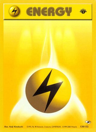 Lightning Energy 130/132 - Gym Heroes 1st Edition - Poke-Collect
