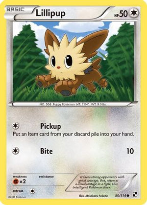 Lillipup (80) 80/114 - Black and White Reverse Holofoil - Poke-Collect