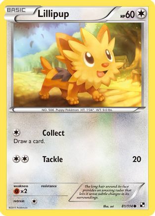 Lillipup (81) 81/114 - Black and White Reverse Holofoil - Poke-Collect