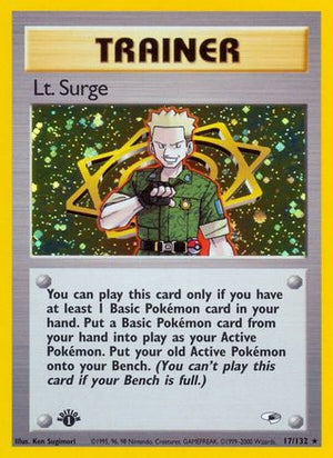 Lt. Surge (17) 17/132 - Gym Heroes Unlimited Holofoil - Poke-Collect