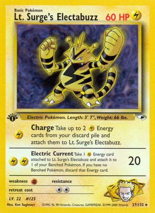 Lt. Surge's Electabuzz (27) 27/132 - Gym Heroes Unlimited - Poke-Collect