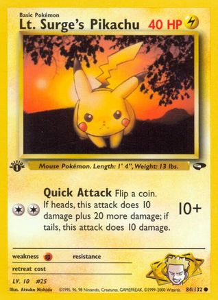 Lt. Surge's Pikachu 84/132 - Gym Challenge Unlimited - Poke-Collect