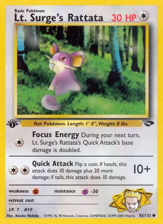 Lt. Surge's Rattata 85/132 - Gym Challenge Unlimited - Poke-Collect