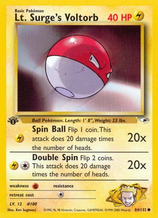 Lt. Surge's Voltorb 84/132 - Gym Heroes 1st Edition - Poke-Collect