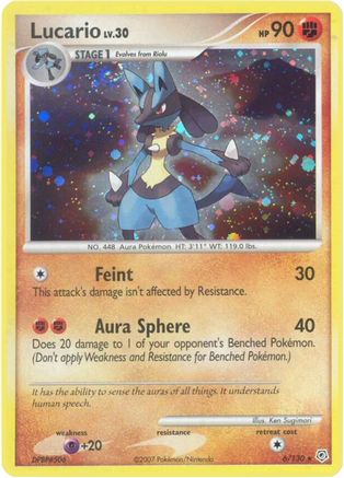 Lucario 6/130 - Diamond and Pearl Holofoil - Poke-Collect