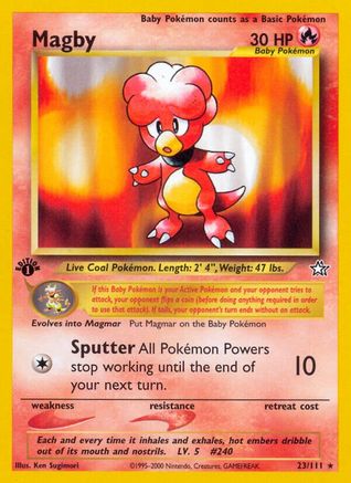 Magby 23/111 - Neo Genesis 1st Edition - Poke-Collect