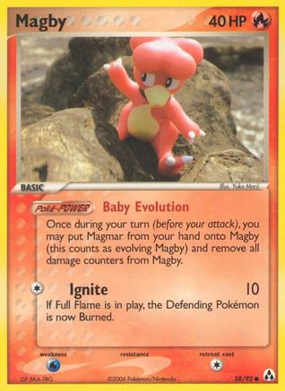 Magby 58/92 - Legend Maker Reverse Holofoil - Poke-Collect