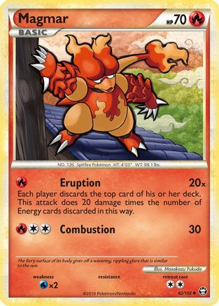 Magmar 42/102 - Triumphant Reverse Holofoil - Poke-Collect