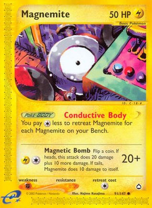 Magnemite 91/147 - Aquapolis Reverse Holofoil