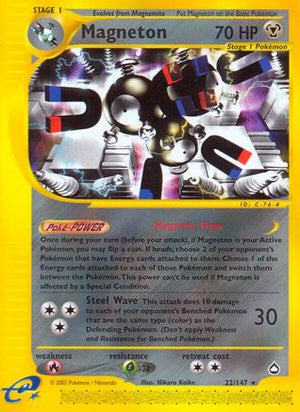 Magneton 22/147 - Aquapolis Reverse Holofoil - Poke-Collect