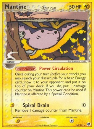 Mantine (Delta Species) 20/101 - Dragon Frontiers - Poke-Collect