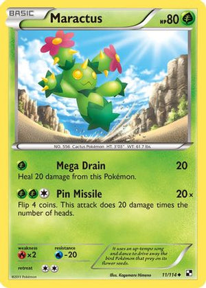 Maractus (11) 11/114 - Black and White Reverse Holofoil - Poke-Collect