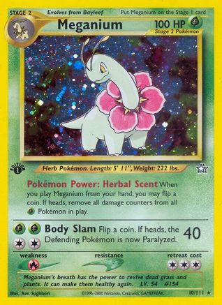 Meganium (10) 10/111 - Neo Genesis Unlimited Holofoil - Poke-Collect