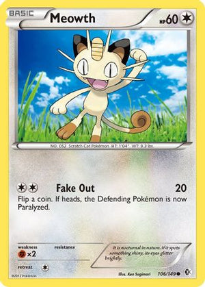 Meowth 106/149 - Boundaries Crossed Reverse Holofoil - Poke-Collect