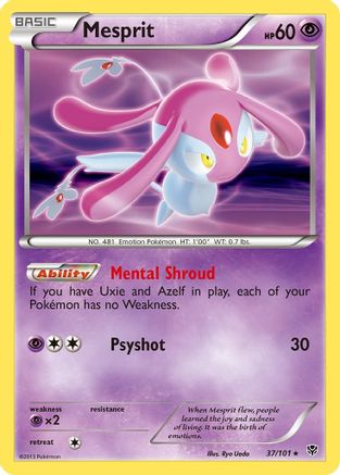 Mesprit 37/101 - Plasma Blast Reverse Holofoil - Poke-Collect