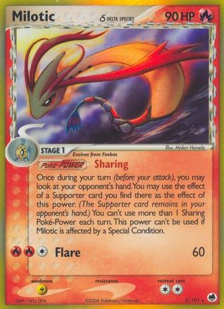 Milotic (Delta Species) 5/101 - Dragon Frontiers Holofoil - Poke-Collect