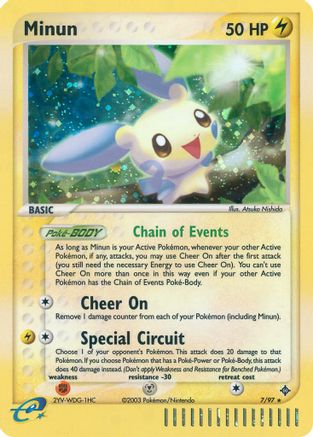 Minun 7/97 - Dragon Reverse Holofoil - Poke-Collect
