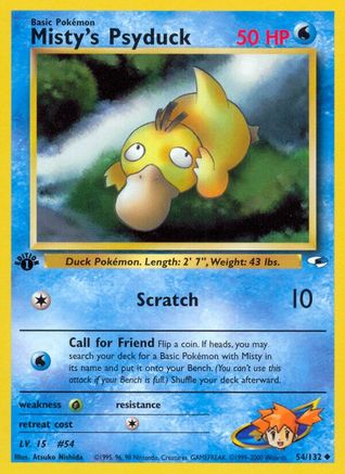 Misty's Psyduck 54/132 - Gym Heroes 1st Edition - Poke-Collect