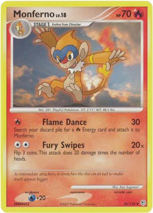 Monferno 56/130 - Diamond and Pearl Reverse Holofoil - Poke-Collect