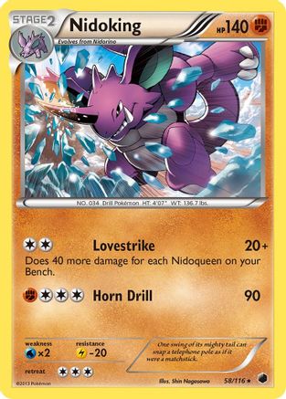 Nidoking 58/116 - Plasma Freeze Reverse Holofoil - Poke-Collect