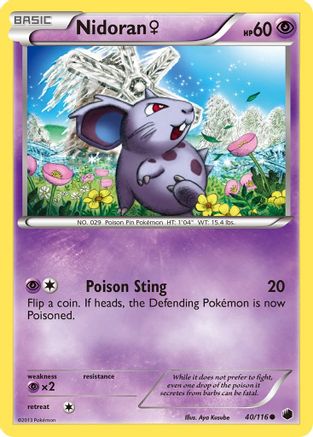 Nidoran F 40/116 - Plasma Freeze Reverse Holofoil - Poke-Collect
