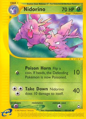 Nidorino 55/147 - Aquapolis Reverse Holofoil