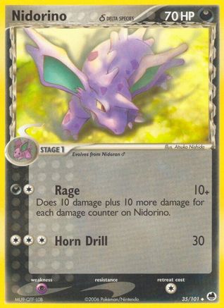 Nidorino (Delta Species) 35/101 - Dragon Frontiers Reverse Holofoil - Poke-Collect