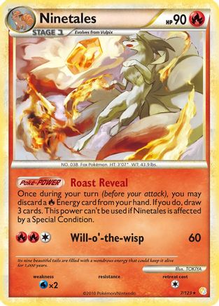 Ninetales 7/123 - HeartGold SoulSilver Reverse Holofoil - Poke-Collect