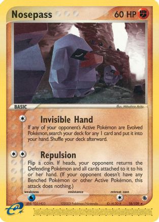 Nosepass 18/109 - Ruby and Sapphire Reverse Holofoil - Poke-Collect