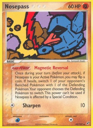 Nosepass 42/107 - Deoxys Reverse Holofoil - Poke-Collect