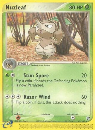 Nuzleaf - 49/100 49/100 - Sandstorm Reverse Holofoil - Poke-Collect