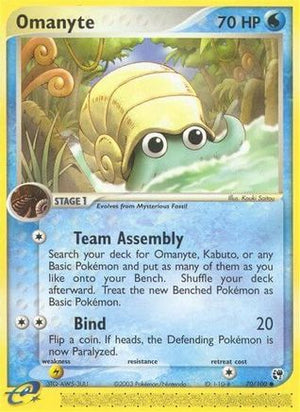 Omanyte 70/100 - Sandstorm Reverse Holofoil