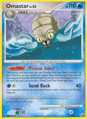 Omastar 26/100 - Majestic Dawn Reverse Holofoil - Poke-Collect