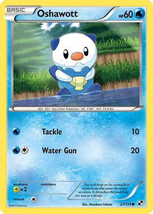 Oshawott (27) 27/114 - Black and White Reverse Holofoil - Poke-Collect