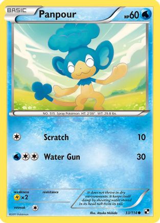 Panpour 33/114 - Black and White Reverse Holofoil - Poke-Collect