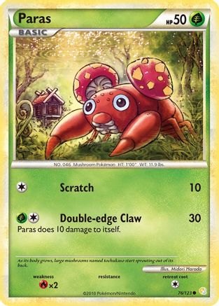 Paras 76/123 - HeartGold SoulSilver Reverse Holofoil - Poke-Collect
