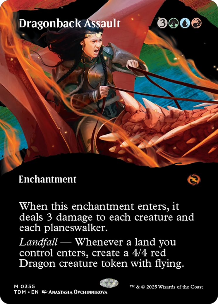 Dragonback Assault (TDM-355) - Tarkir: Dragonstorm: (Showcase, enchantment) (Borderless) - Poke-Collect