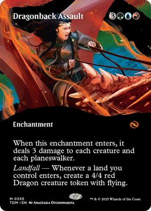 Dragonback Assault (TDM-355) - Tarkir: Dragonstorm: (Showcase, enchantment) (Borderless) - Poke-Collect