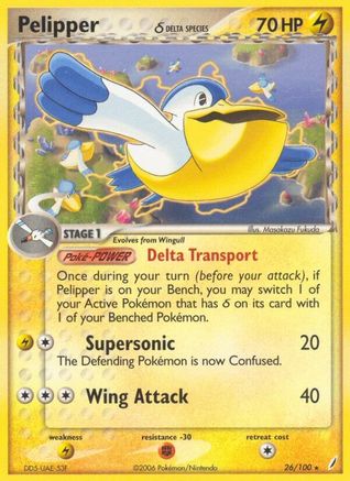 Pelipper (Delta Species) 26/100 - Crystal Guardians Reverse Holofoil - Poke-Collect