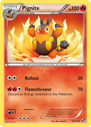 Pignite (18) 18/114 - Black and White Reverse Holofoil - Poke-Collect