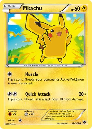 Pikachu 42/146 - XY Base Set Reverse Holofoil - Poke-Collect
