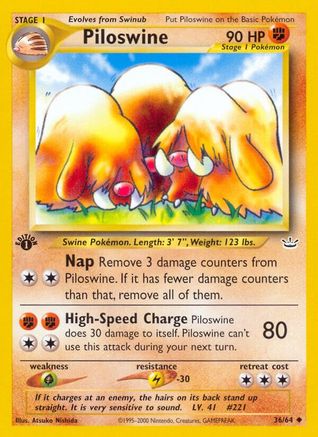 Piloswine 36/64 - Neo Revelation 1st Edition - Poke-Collect