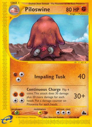 Piloswine 43/144 - Skyridge Reverse Holofoil