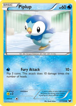 Piplup 27/108 - Dark Explorers Reverse Holofoil - Poke-Collect