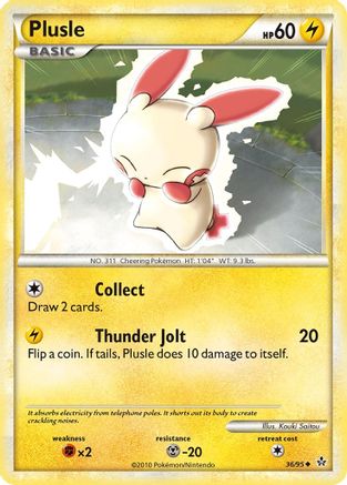 Plusle 36/95 - Unleashed Reverse Holofoil - Poke-Collect